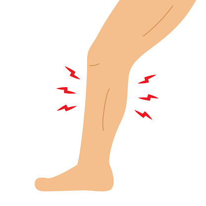 Leg pain vector. free space for text. wallpaper. copy space.