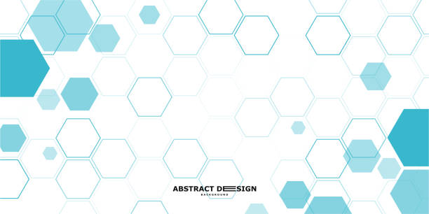 illustrations, cliparts, dessins animés et icônes de modèle abstrait de cadre en nid d’abeille pour l’espace de copie et l’arrière-plan. design de bannière épuré et minimaliste dans un style technologique futuriste - honeycomb pattern hexagon backgrounds