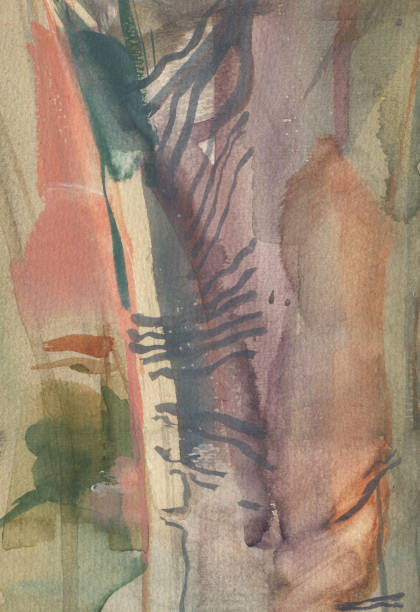 istock Abstract landscape type, spray watercolor and pencil. Illustration for background 1450719167