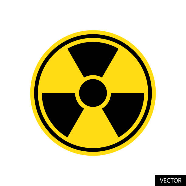 istock Radiation hazard symbol, Radioactive warning sign vector icon in flat style design isolated on white background. 1450721259