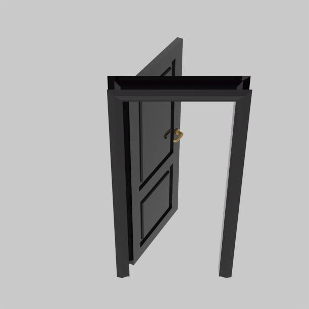 istock black wooden interior door illustration set different open closed isolated white background 1450721990