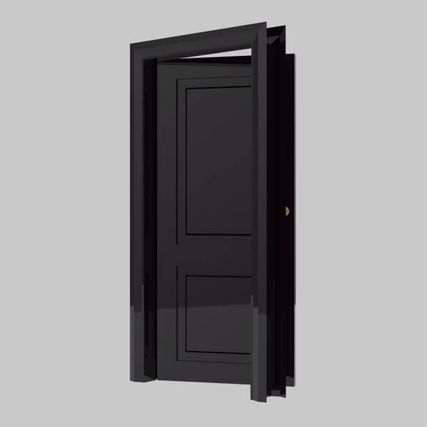 istock black wooden interior door illustration set different open closed isolated white background 1450722055