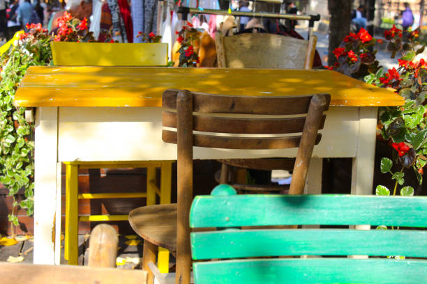 istock Wooden table and  chairs 1450725069