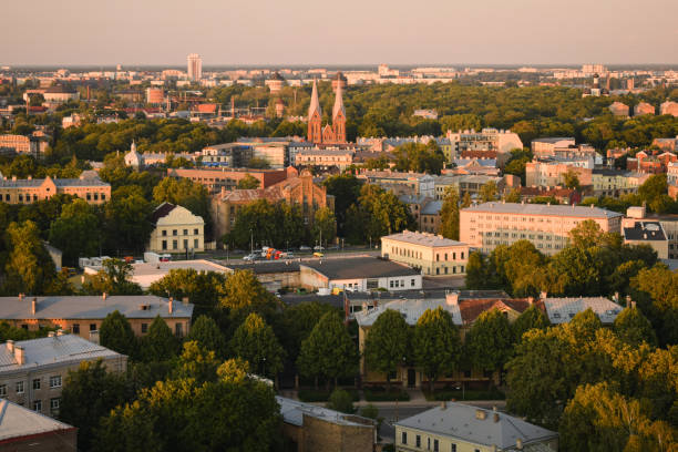 istock City view with many buildings and trees. 1450737087