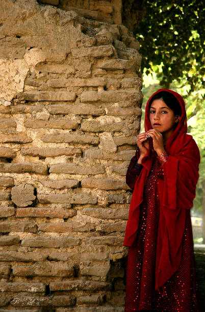A young Afghan woman in Balkh, Afghanistan stock photo