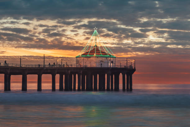 istock Christmas Pier at sunset 1450751315