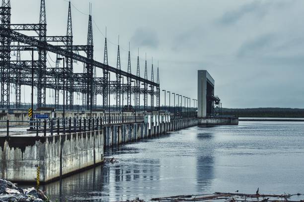Danube hydropower plant in Romania. \
