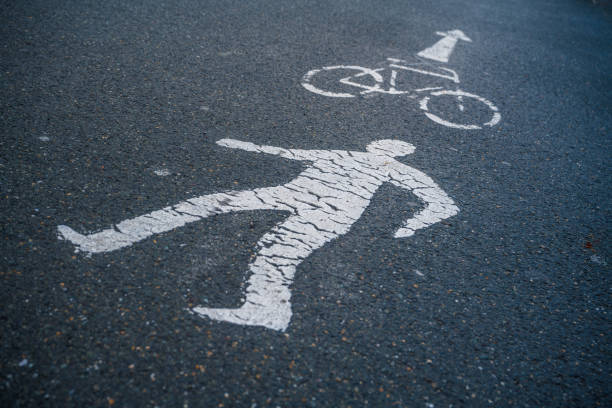 istock traffic sign pedestrian on asphalt 1450753927