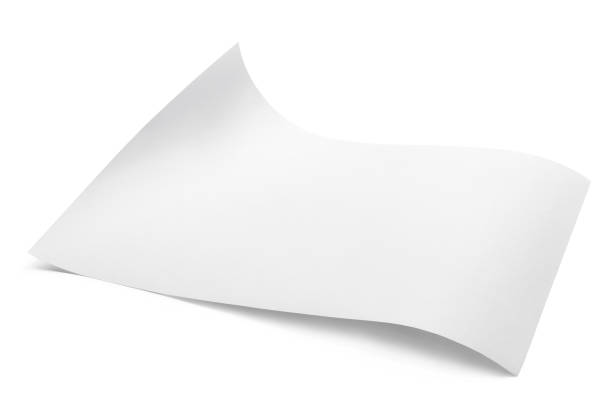 istock Blank bended A4 paper sheet on white 1450758394
