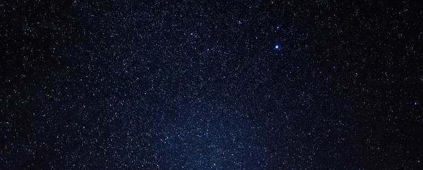 istock Night sky with stars and milky way. Beautiful Astronomical abstract background banner format 1450762996