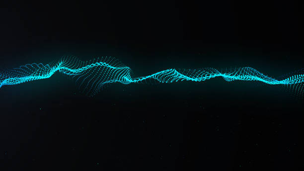 istock A moving digital 3d wave. Futuristic dark background with dynamic blue particles. The concept of big data. Cyberspace. 3d rendering 1450771753
