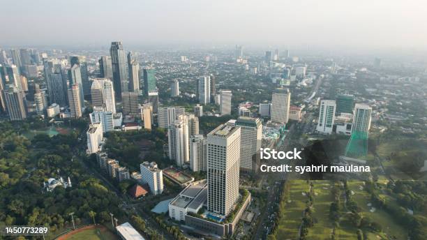Aerial View Of Office Buildings In Jakarta Central Business District Stock Photo - Download Image Now