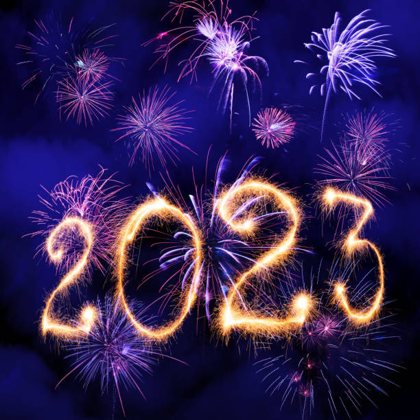 istock Sparkling New Year 2023 with fireworks 1450782580