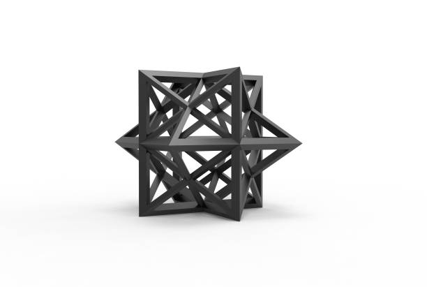 3D rendering of STELLATED RHOMBIC WIREFRAME DODECAHEDRON