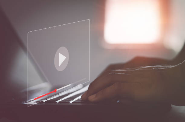 istock online streaming concept. watching video on internet, live concert, streaming series,show or tutorial, e-learning, e-seminar, and streaming game online. 1450792811