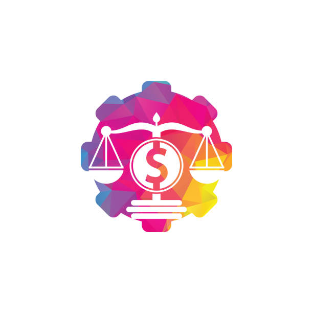 istock Money law firm gear shape vector logo design. 1450793610