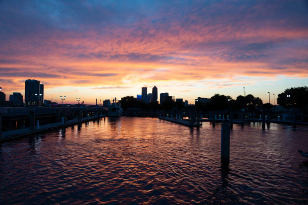 Jacksonville Florida cityscape at sunset
