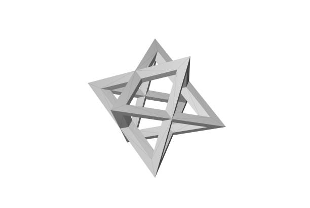 istock 3D rendering of Wireframe Star Tetrahedron Merkaba 1450809825
