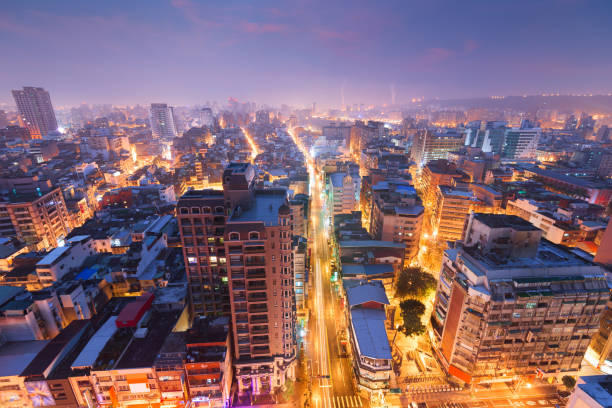 Taoyuan, Taiwan City Skyline at Twilight