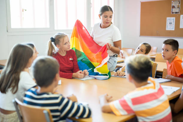 istock Kids attending to teacher's lecture about LGBT 1450812581