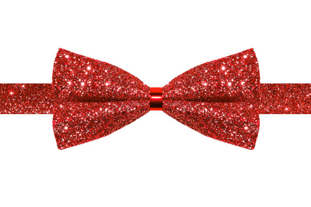istock Red shiny bow isolated on white background. red shiny ribbon 1450815879