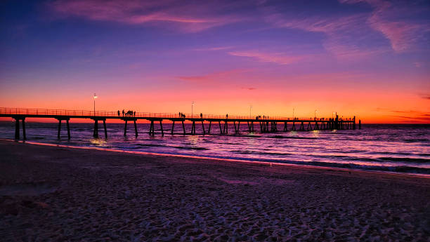 istock Purple sky over Glenelg pier Australia 1450815925