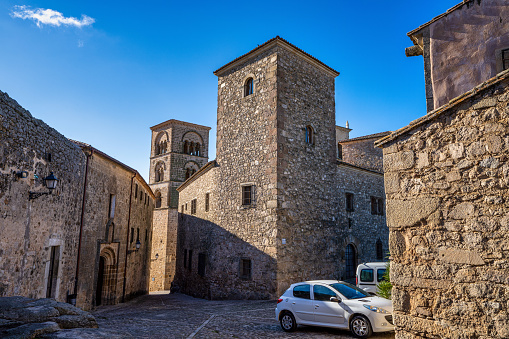 Trujillo, Spain - November 13, 2022: Church of Santa Maria la Mayor in Trujillo Caceres province, Extremadura, Spain