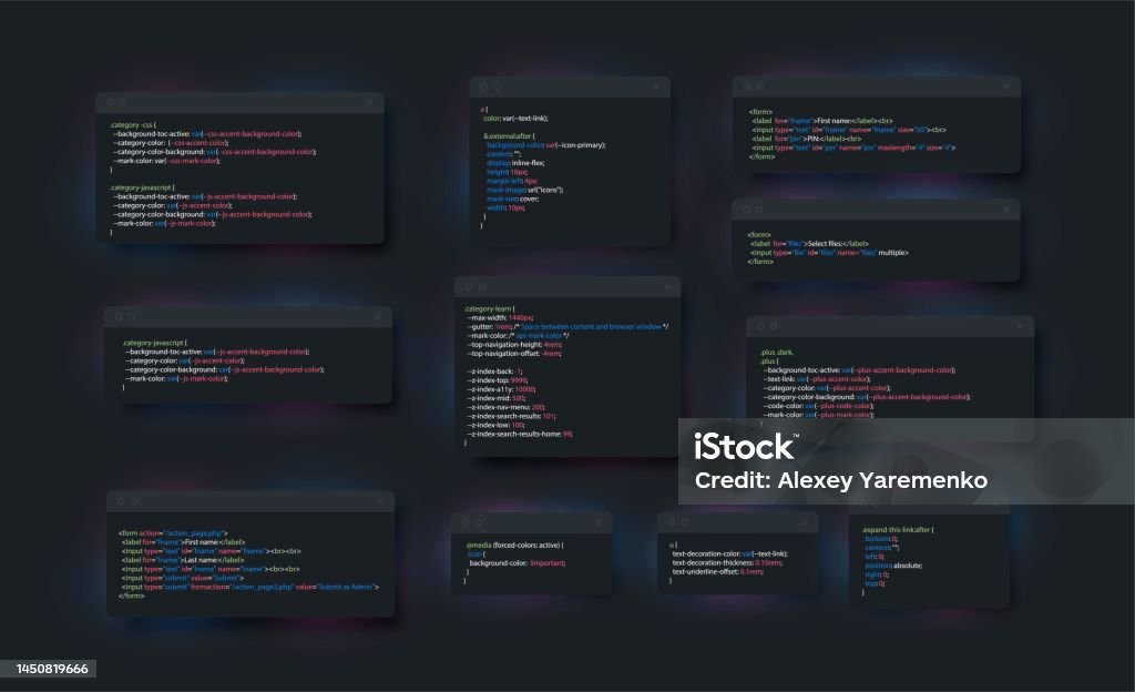 Program Windows With Code Stock Illustration - Download Image Now ...