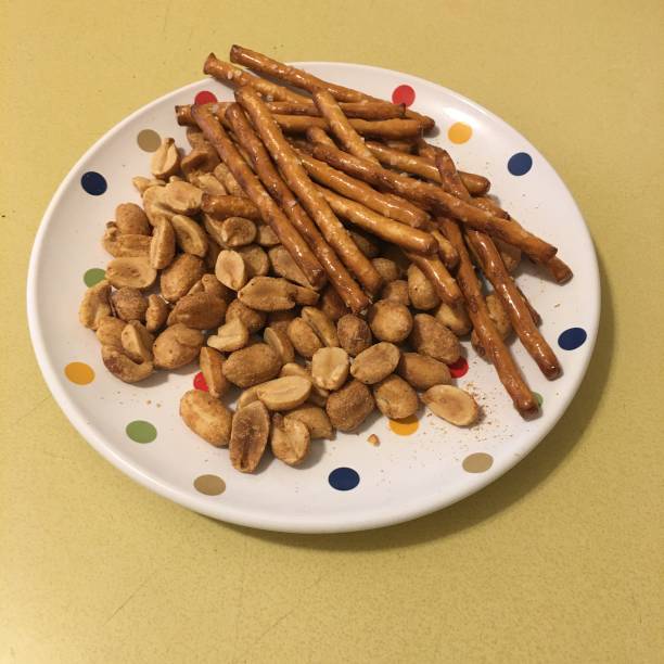 Peanuts and Pretzels stock photo
