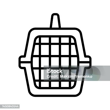 istock Pet carrier for traveling. Carrying for animals, dog and cat. 1450840544