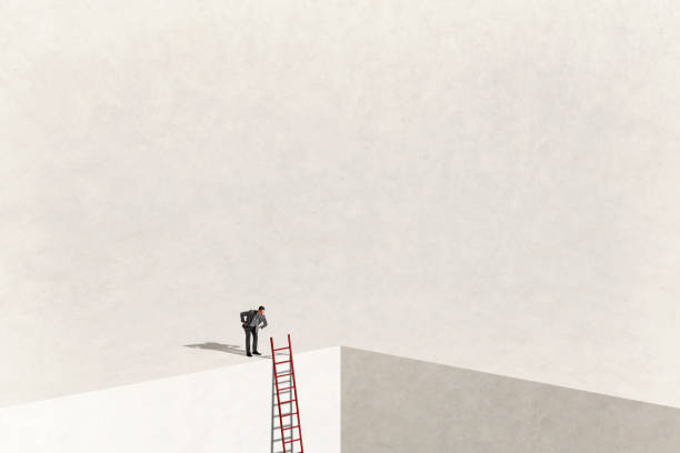 istock Man Looking Down To See Where Ladder Is Coming From 1450844684
