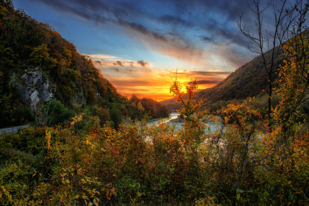 istock Landscape in the mountains at sunset. 1450882396