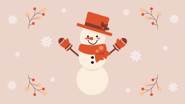 Cute Snowman. Loop, Animation.