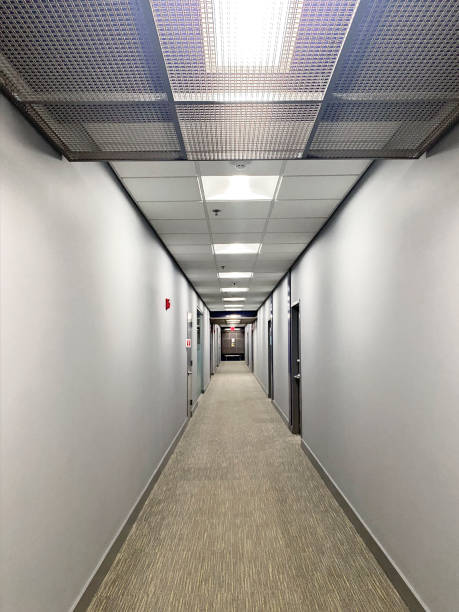 Corridor of residential apartments stock photo
