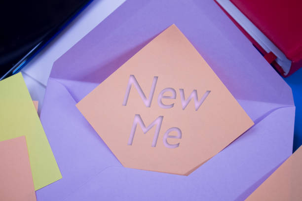 istock New Me. Text on adhesive note paper. Event, celebration reminder message. 1450885619