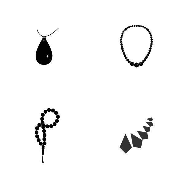 black necklace logo black necklace logo illustration design locket stock illustrations