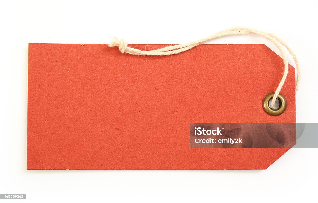 red tag red tag on white background Attached Stock Photo