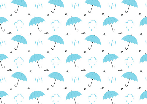Umbrella, Rain and cloud patter wallpaper.