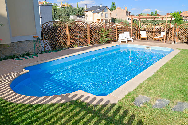 istock Garden Pool with sparkling fresh water 145090189