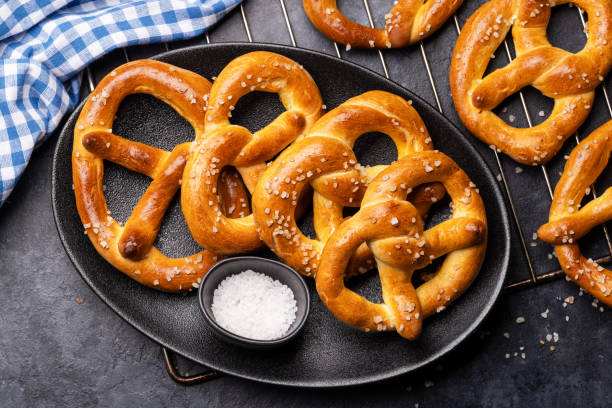 istock Freshly baked homemade pretzels 1450914364