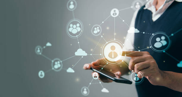 istock Human resource manager using smartphone choose perfect employee and good worker for his business on global network. HR(human resources) technology concept. 1450934459