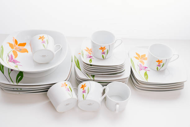 istock cups and plates with the image of flowers 1450934584