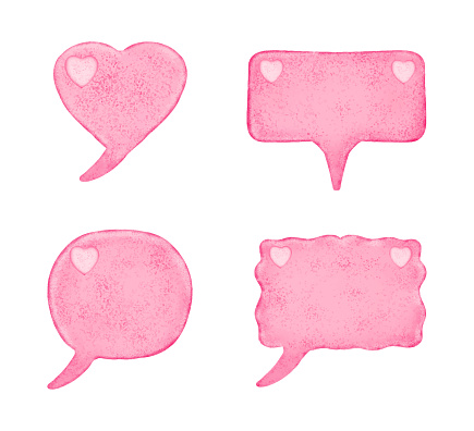 Illustration vector graphic of watercolor valentine's day heart love chat bubble collection concept. Suitable for valentine's day visual content.