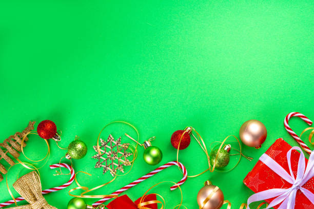 istock Bright green New Year Christmas background 1450950731