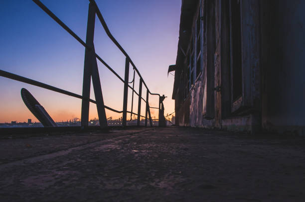 istock A very beautiful sunset in the sun on an old abandoned burned ship. 1450954127