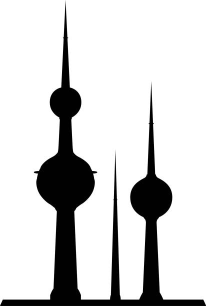 Kuwait Towers, Kuwait City vector art illustration