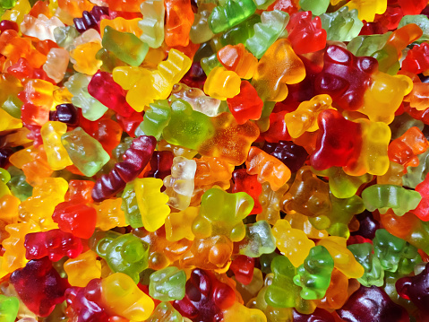 Lots of colorful tasty jelly bears