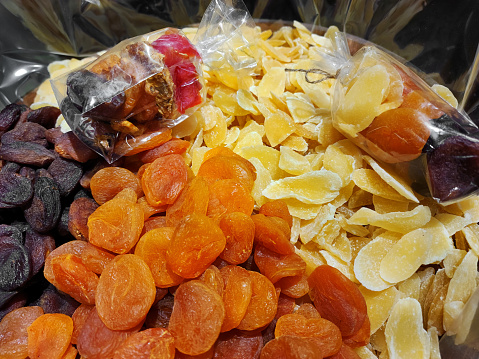 Lots of healthy dried organic fruits