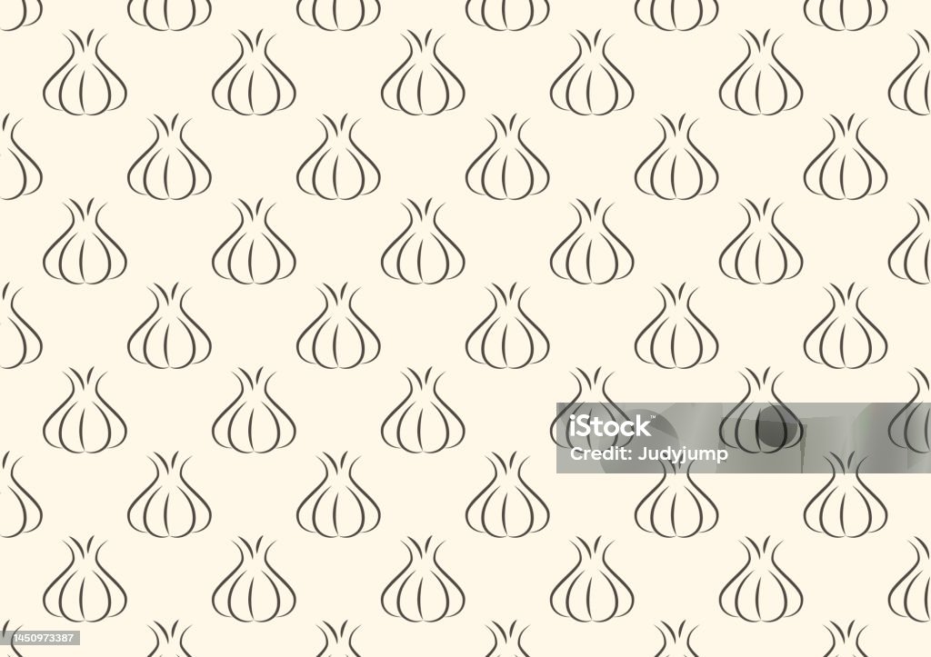 Vector Garlic Pattern Garlic Pattern Wallpaper Garlic Symbol Vector Stock Illustration ...
