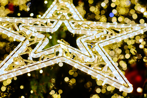 Close-up of a star decoration for Christmas Holidays.